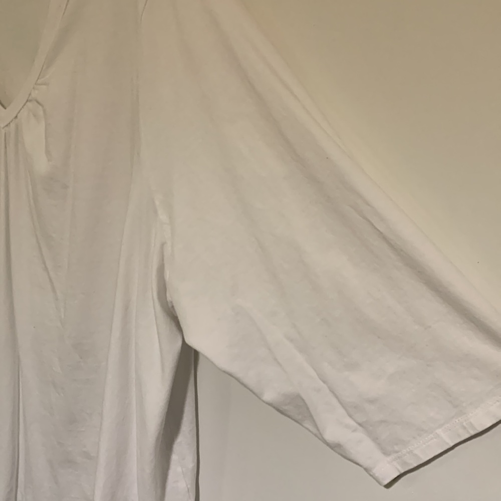 Woman Within White 3/4 length sleeve V neck shirt, Women’s size 3X (30/32) - Picture 4 of 9